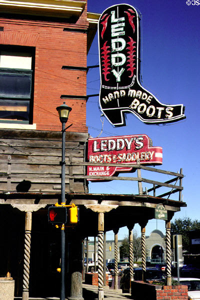 Western boot shop in Stockyards National Historic District. Fort Worth, TX.