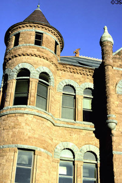Old Red Courthouse tower detail. Dallas, TX.