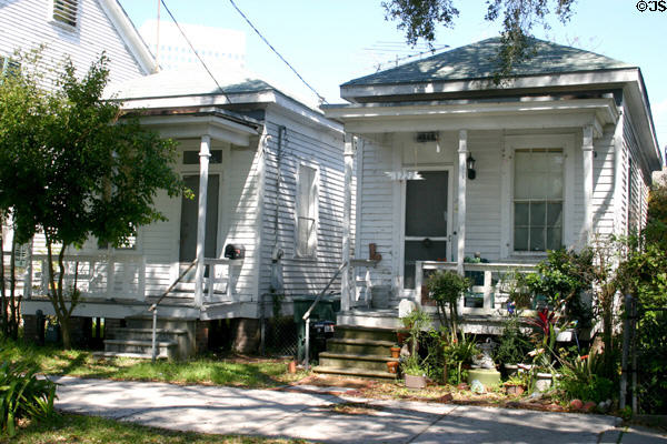 Pair of shotgun cottages (c1880) (1722 & 4 Winnie). Galveston, TX.