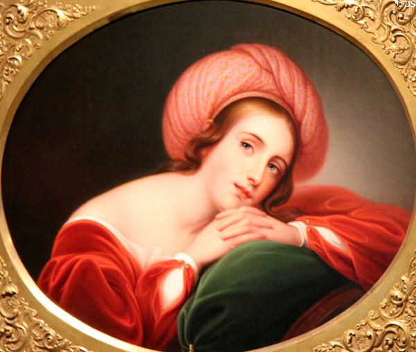 Woman with turban painting by Rembrandt Peale at Bayou Bend. Houston, TX.