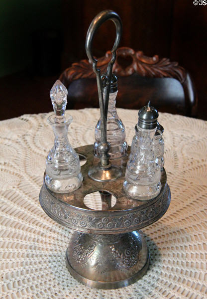 Cruet caster set in Yates House at Sam Houston Park. Houston, TX.