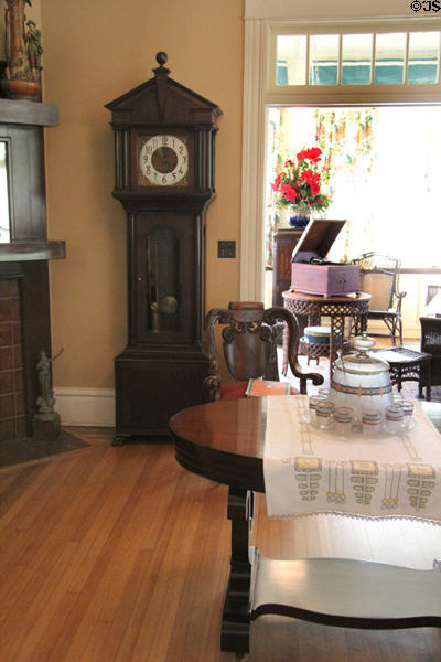 Tall clock in Staiti House at Sam Houston Park. Houston, TX.