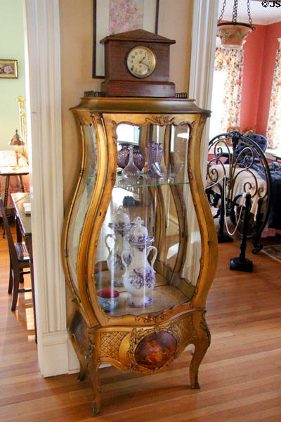 Vitrine in Staiti House at Sam Houston Park. Houston, TX.