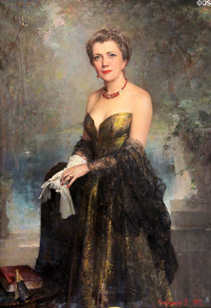 Carroll Sterling Masterson portrait (1955) by Boleslaw Jan Czedekowski of Poland at Rienzi house museum. Houston, TX.