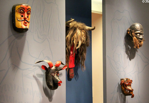 Collection of masks figures (20thC) from Mexico & Latin America at San Antonio Museum of Art. San Antonio, TX.