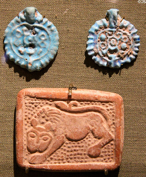 Ceramic Turkish pendants (1092-1307) & Islamic plaque (14thC) at San Antonio Museum of Art. San Antonio, TX.