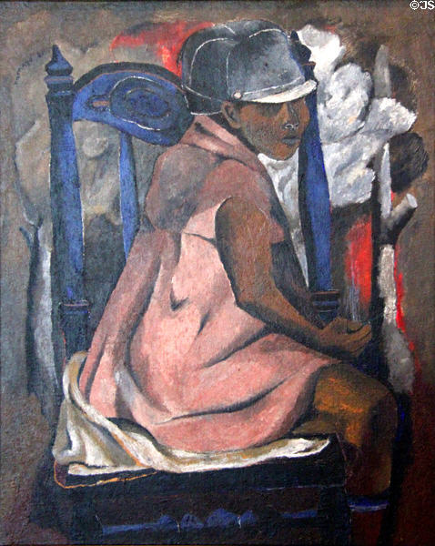 Blue Chair painting (1931) by Rufino Tamayo at Dallas Museum of Art. Dallas, TX.