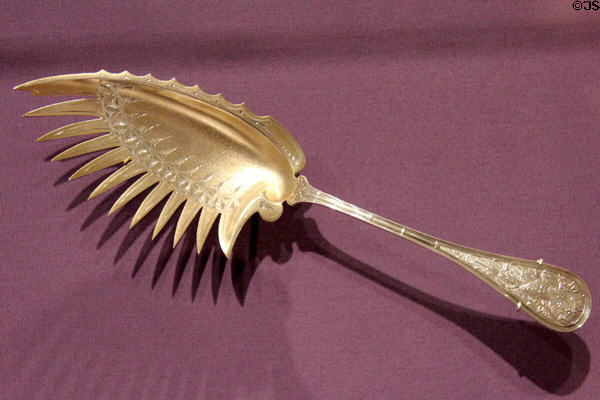 Silver bird pattern macaroni knife (1872) by B.D. Beiderhase & Co., New York City at Dallas Museum of Art. Dallas, TX.