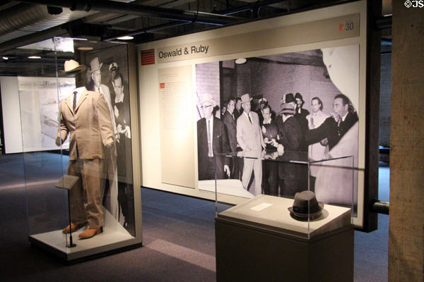 Oswald's murder panel at The Sixth Floor Museum at Dealey Plaza. Dallas, TX.