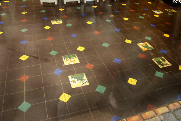 Tiled floor in Hall of State at Fair Park. Dallas, TX.