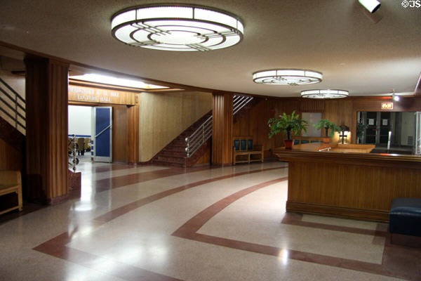 Lecture hall lobby in Hall of State at Fair Park. Dallas, TX.