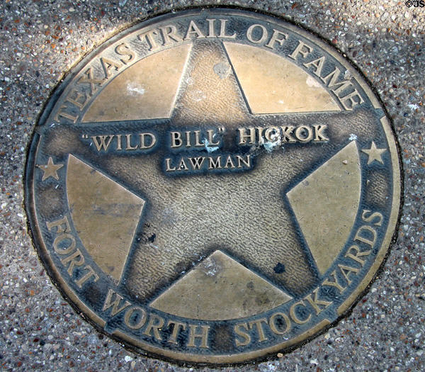 Wild Bill Hickok star on Texas Trail of Fame in Stock Yards historic district. Fort Worth, TX.