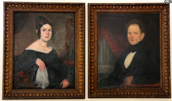 Portraits of Texas settlers at Neill-Cochran House Museum. Austin, TX.