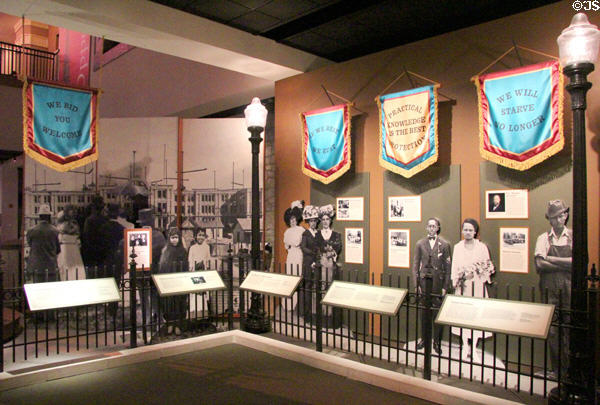 Display of Texas county courthouse construction at Bullock Texas State History Museum. Austin, TX.