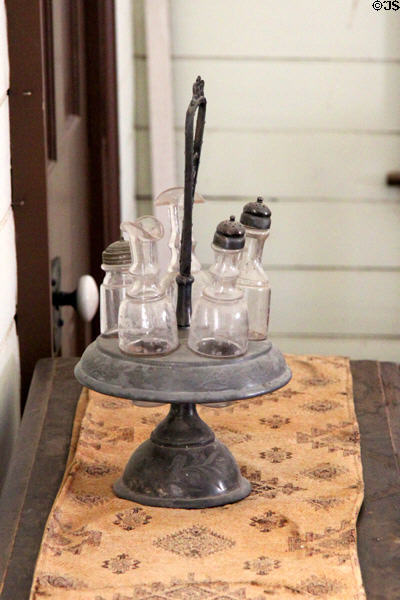 Cruet set in Bell House at Pioneer Farms. Austin, TX.