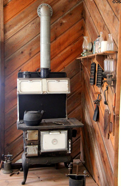Wood stove at Pioneer Village. Gonzales, TX.