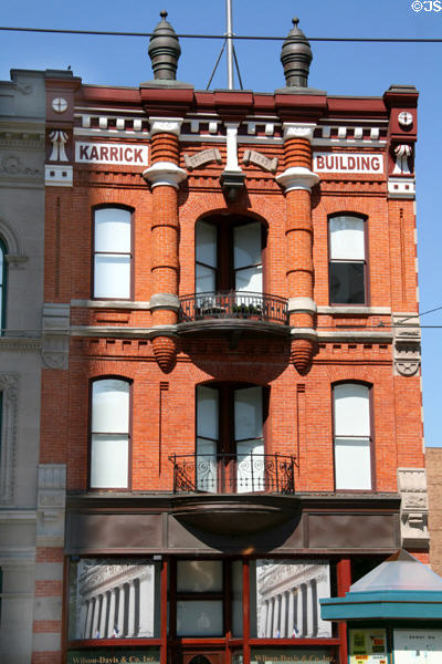 Karrick Building (1887) (236 S. Main St.). Salt Lake City, UT. Architect: Richard K.A. Kletting.