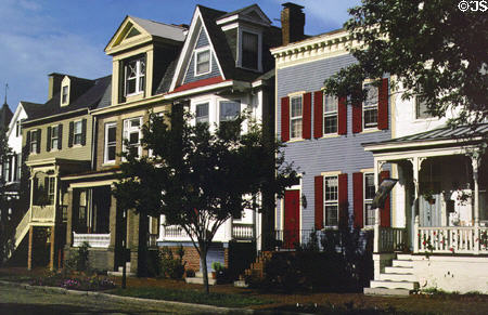 Houses on Court Street from North Street. Portsmouth, VA.