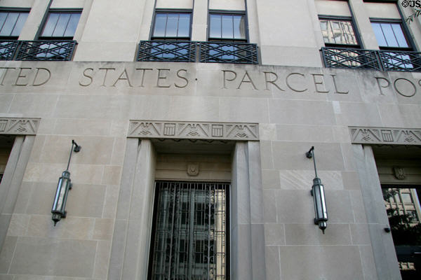 United States Parcel Post Building (1929) (1100 E. Main St.). Richmond, VA. Style: Egyptian Revival. Architect: Marcellus Eugene Wright, Sr..