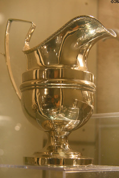 Antique silver pitcher at Museum of Virginia History. Richmond, VA.