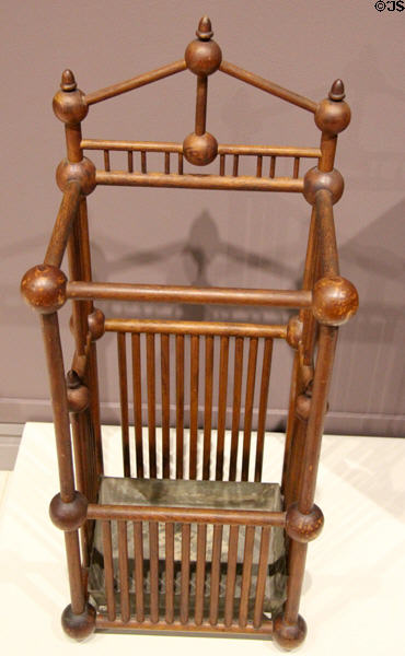 Umbrella stand (c1891-2) by H.T. Cushman Manuf. Co. of North Bennington, VT at Bennington Museum. Bennington, VT.