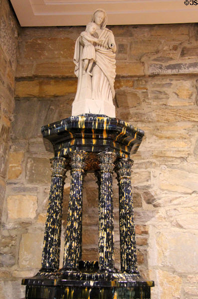 Detail of monument by United States Pottery Co., Bennington, VT, displayed at Crystal Palace Exhibition in New York City (1853) at Bennington Museum. Bennington, VT.