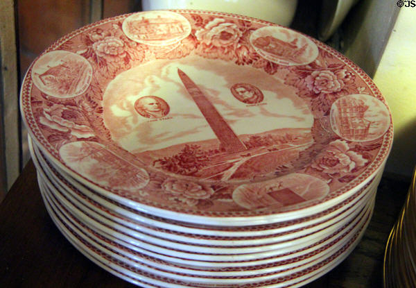 Bennington Battlefield commemorative plates at Park-McCullough Historic Estate. North Bennington, VT.