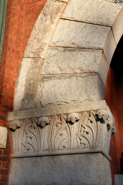 Entrance arch of Vermont History Center. Barre, VT.