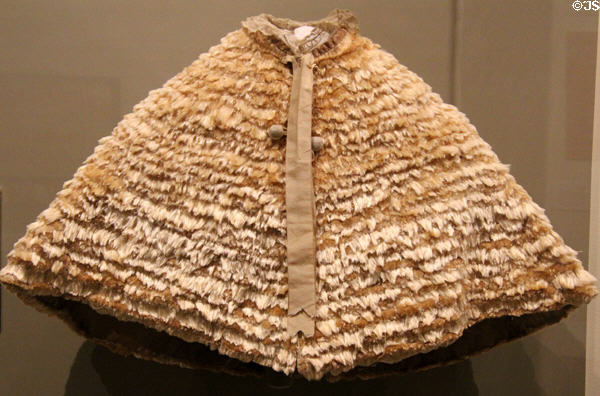 Milkweed silk, buckram & lace child's cape by Julia Arabelle Demeritt Wells of Montpelier, VT at Vermont History Center. Barre, VT.