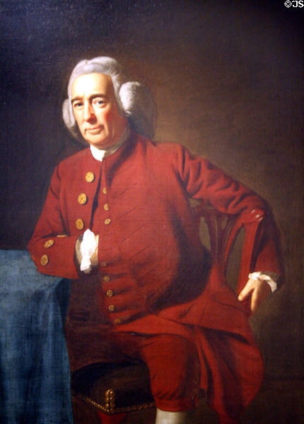 Painted portrait of Dr. Silvester Gardiner of Boston (c1772) by John Singleton Copley at Seattle Art Museum. Seattle, WA.