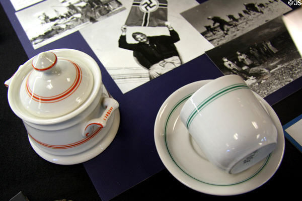 KPM Porcelain from German weather ship Exsternsteine captured (1944) by Coast Guard off Greenland at Coast Guard Museum Northwest. Seattle, WA.