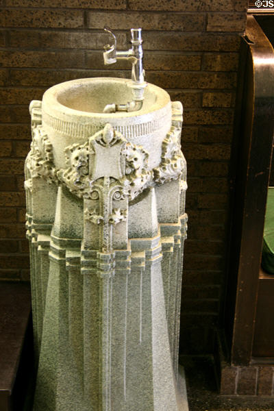 Drinking fountain by Sullivan in Farmer's & Merchant's Union Bank. Columbus, WI.