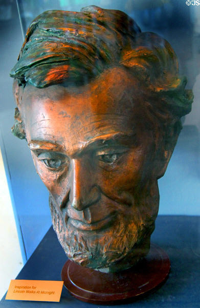 Study for Lincoln Walks at Midnight statue in front of State Capitol at West Virginia State Museum. Charleston, WV.
