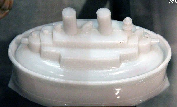 USS Wheeling mustard jar (c1898) at West Virginia State Museum. Charleston, WV.
