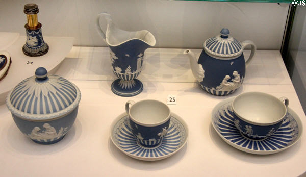 Wedgwood blue jasper teaset (1785-1800) at Lady Lever Art Gallery. Liverpool, England.