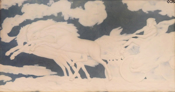 Fall of Phaethon blue jasper medallion relief (1781-85) by George Stubbs for Wedgwood at Lady Lever Art Gallery. Liverpool, England.