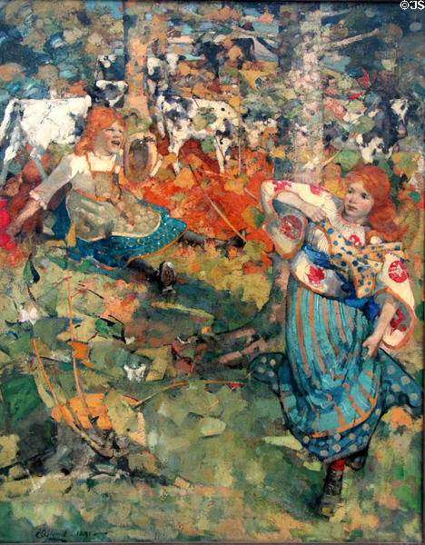Summer painting (1891) by Edward Atkinson Hornel at Walker Art Gallery. Liverpool, England.