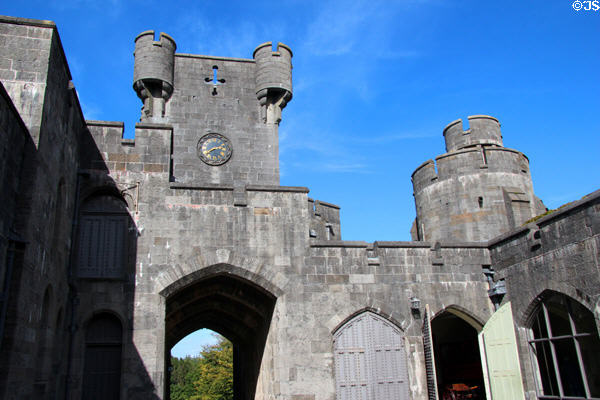 Clock tower at Penrhyn Castle. Bangor, Wales.