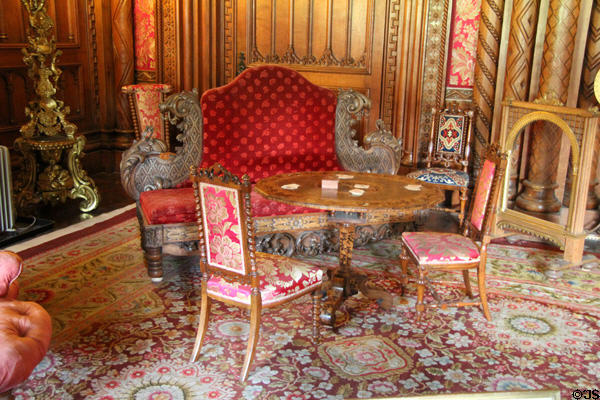 Sitting area for ladies in Drawing Room at Penrhyn Castle. Bangor, Wales.