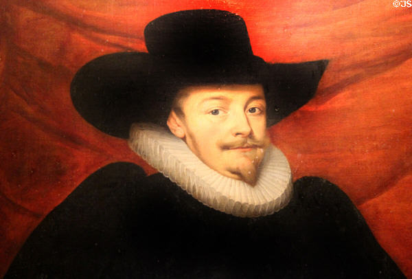 Detail of John Williams portrait by circle of Marcus Gheeraerts at Penrhyn Castle. Bangor, Wales.