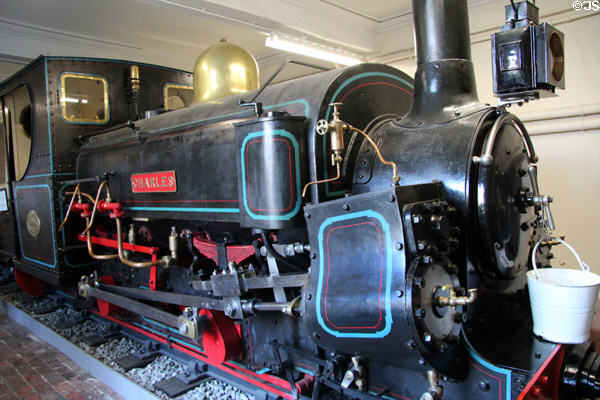 Charles Saddle Tank Locomotive (1882) built by Hunslet Engine Co. Ltd. In Leeds & employed in hauling slate & workers between Bethesda & Port Penrhyn at Penrhyn Castle Rail Museum. Bangor, Wales.