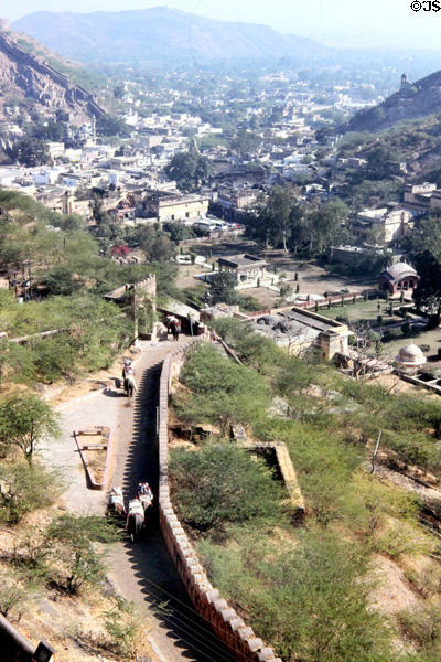 View of Jaipur from Amber Palace. India.