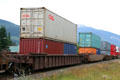 Canadian Pacific container train at Revelstoke. Revelstoke, BC.