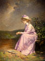 Lady in Violet painting by Ernest Percival Tudor-Hart at Art Gallery of Greater Victoria. Victoria, BC.