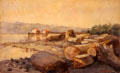 Beach Scene with Stumps & Logs painting by Emily Carr at Art Gallery of Greater Victoria. Victoria, BC.