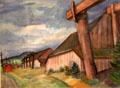 Indian Reservation, Cowichan painting by Jack Shadbolt at Art Gallery of Greater Victoria. Victoria, BC.