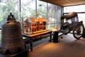 Chinese bell, horse cart plus doll house artifacts at Art Gallery of Greater Victoria. Victoria, BC.