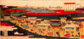 Horse-drawn trams at Asakusa, Tokyo ukiyo-e woodblock print by Utagawa Shigekiyo at Art Gallery of Greater Victoria. Victoria, BC.