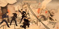 Admiral Kabayama attack enemy during Sino Japanese War ukiyo-e woodblock print by Adachi Ginko at Art Gallery of Greater Victoria. Victoria, BC.