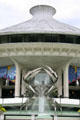 Cast concrete HR MacMillan Space Centre & Vancouver Museum with Crab sculpture. Vancouver, BC.